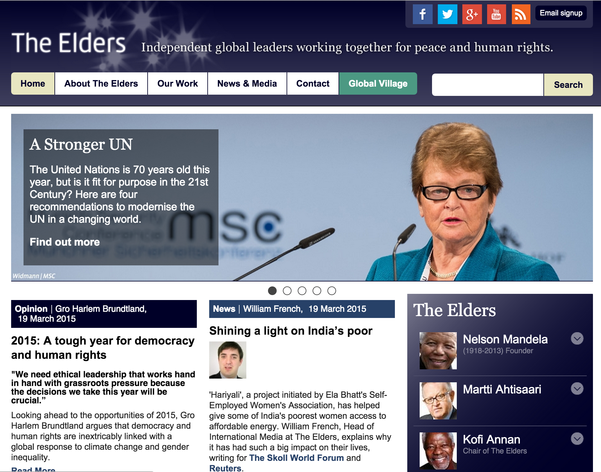 The Elders website screenshot